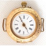 Damen-Armbanduhr um ca. 1900, 585er GG, Gesamtgewicht ca. 23 g, funktionstüchtig, Durchmesser ca. 3
