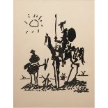 Picasso, Pablo (1881 Málaga-1973 Mougins) "Don Quichotte und Sancho Pansa", Litho, im Stein sign. u