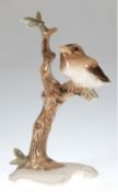 Porzellan-Figur "Vogel auf Ast", Hutschenreuther, Abt. für Kunst, Entw. K. Tutter, unterseitig sign