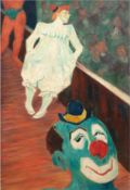 Lefort "Le Clown Blanc", Öl/Lw., sign. o.r., rückseitig auf Lw. betiltelt und bez., 73x50 cm, Rahme