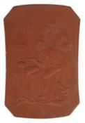 Meissen-Reliefplatte, Böttgersteinzeug, zum 300jährigen Jubiläum der Manufaktur, figürliche Szene a
