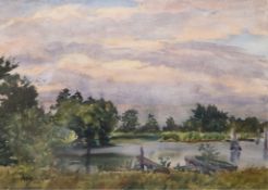Bremer, Hans (1885-1959) "Seenlandschaft", Aquarell, sign. u.l. und dat. ´55, 34x45 cm, ungerahmt (