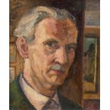 Rusche, Albert Moritz (1888 Zeddenick-1969 Magdeburg) "Porträt eines Herren", Öl/ Holz, mittig auf