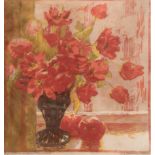 Schmiedeberg-Blume, Else (1876 Worbis/Thueringen-nach1927) "Tulpen in der Vase", Org. Linolschnitt,