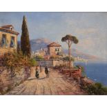 Toretti, Pietro (Italien 1888-1927) "An der italienischen Riviera", Öl/H., sign. u.l., 21x26 cm, Ra