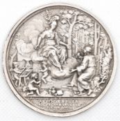 Silber-Medaille "Auf die Buchdruck-Kunst", um 1750, ca. 60 g