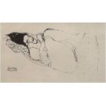 Klimt, Gustav (1862-1918) "Liegender Akt", Heliogravur, nach einer Studie um 1910,in der Platte sig