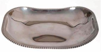 Schale, 925er Silber, punziert, 185 g, rechteckige Form mit Reliefrand, 3,5x22x16 cm