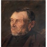 Dinger, Otto (1860 Düsseldorf-1928 Berlin) "Porträt eines älteren Herren mit Bart", Öl/ Papier auf 