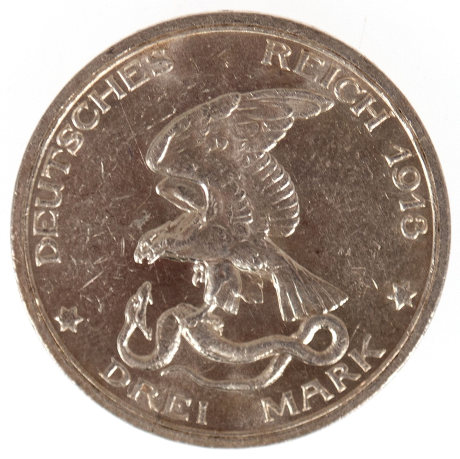 3 Mark, Deutsches Reich 1913, Der König rief und alle kamen, 900er Silber