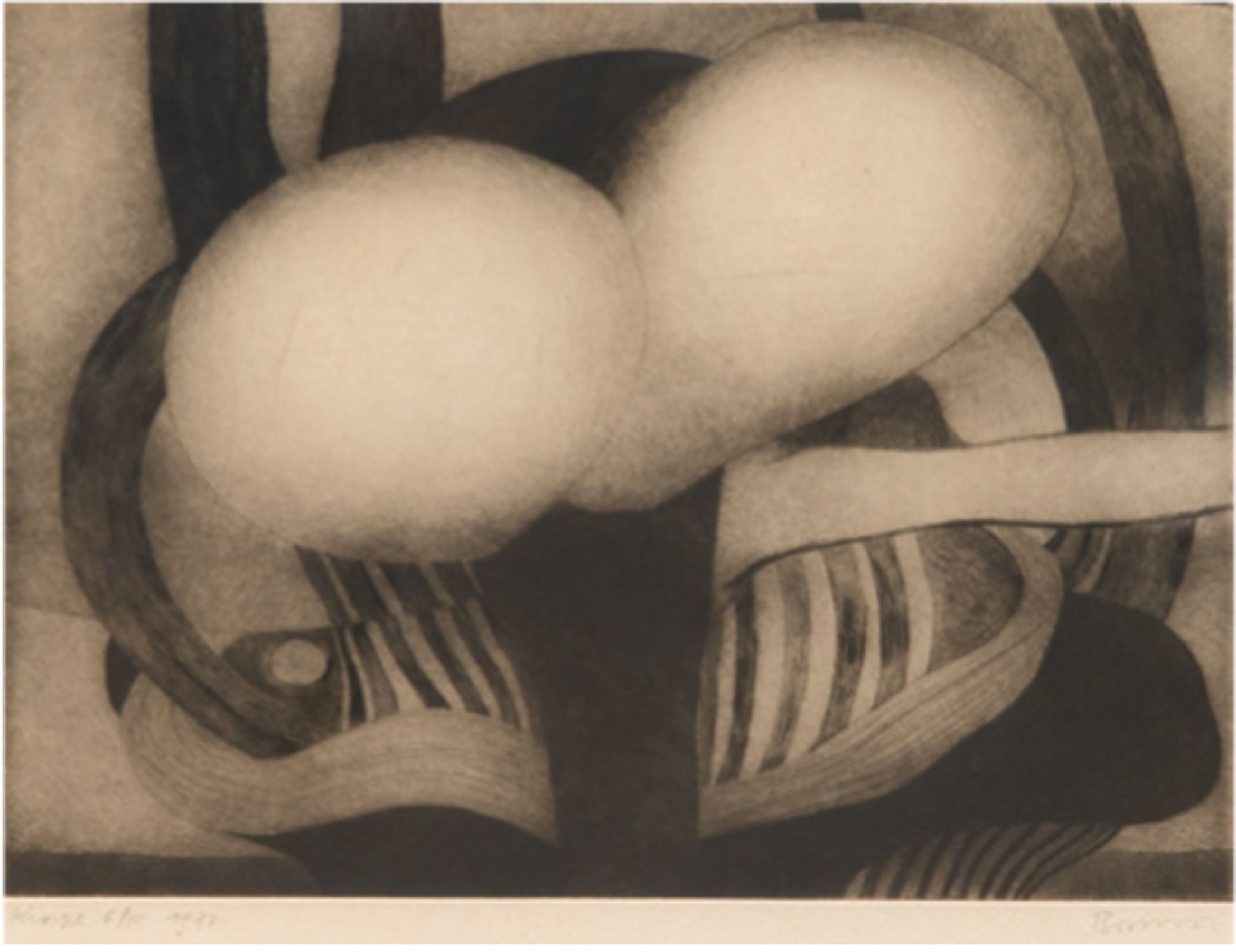 "Knospe", Litho., undeutl. handsign. u.r., bez. u.l. und dat. 1971, 6/10, 31x37 cm, im Passepartout