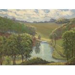 Hardingham, V.C. "Herbstliche Landschaft mit Flußlauf", Öl/Hf., sign. u.r., 40x48 cm, Rahmen