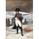Hauchecorne, Gaston (1880 Le Havre, Frankreich-1945 Paris) "Napoleon vor einem Lagerfeuer in winter