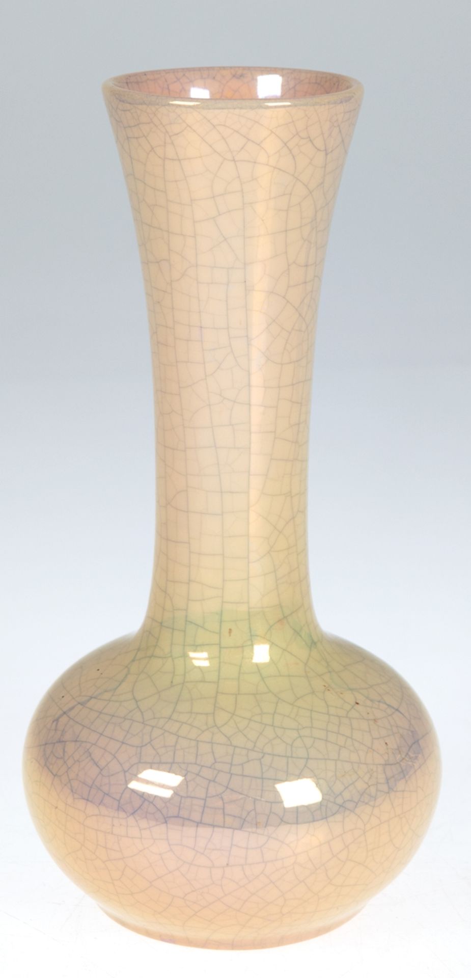 Vase, St. Lukas Utrecht, Holland, monogr. und nummeriert, gestempelt, gebauchte Form, gelbliche Lüs