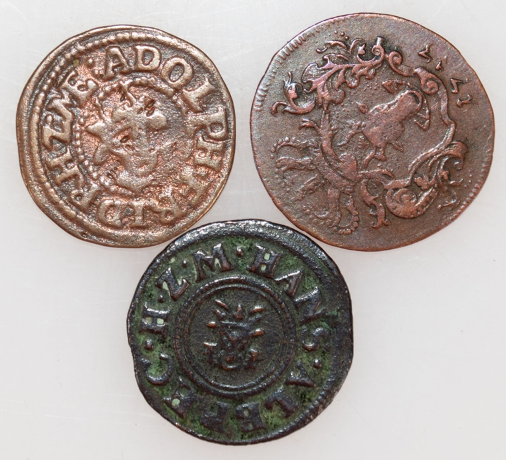 3 Pfennig Mecklenburg Schwerin, dabei 2x 1622 und 1x 1713 - Bild 2 aus 2