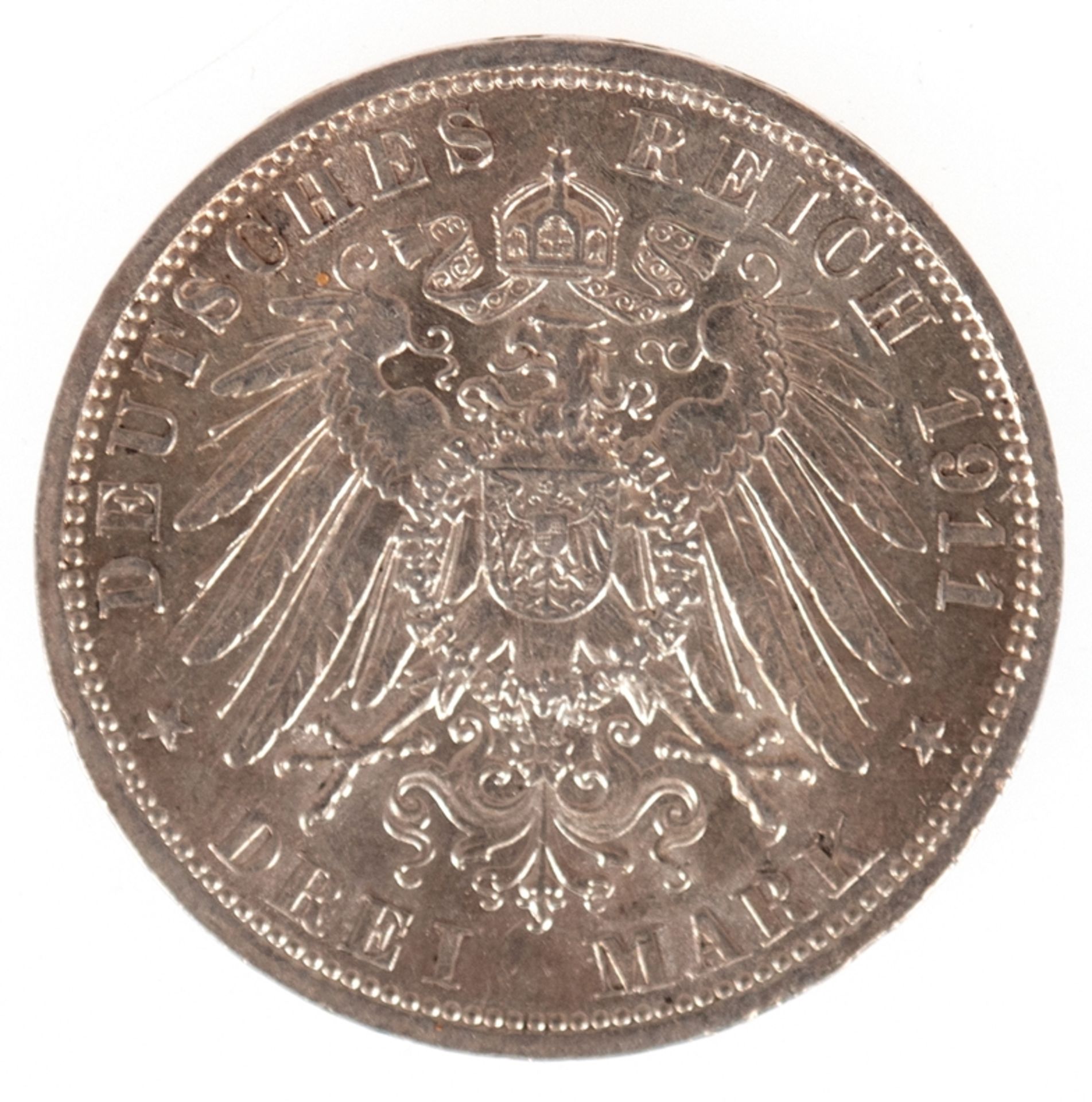 3 Mark, Preussen 1911 A, König und Kaiser von Preussen, 900er Silber - Image 2 of 2