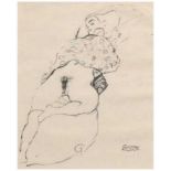 Klimt, Gustav (1862 Baumgarten-1918 Wien) "Liegender weiblicher Akt", um 1910, Heliogravure, 19x13