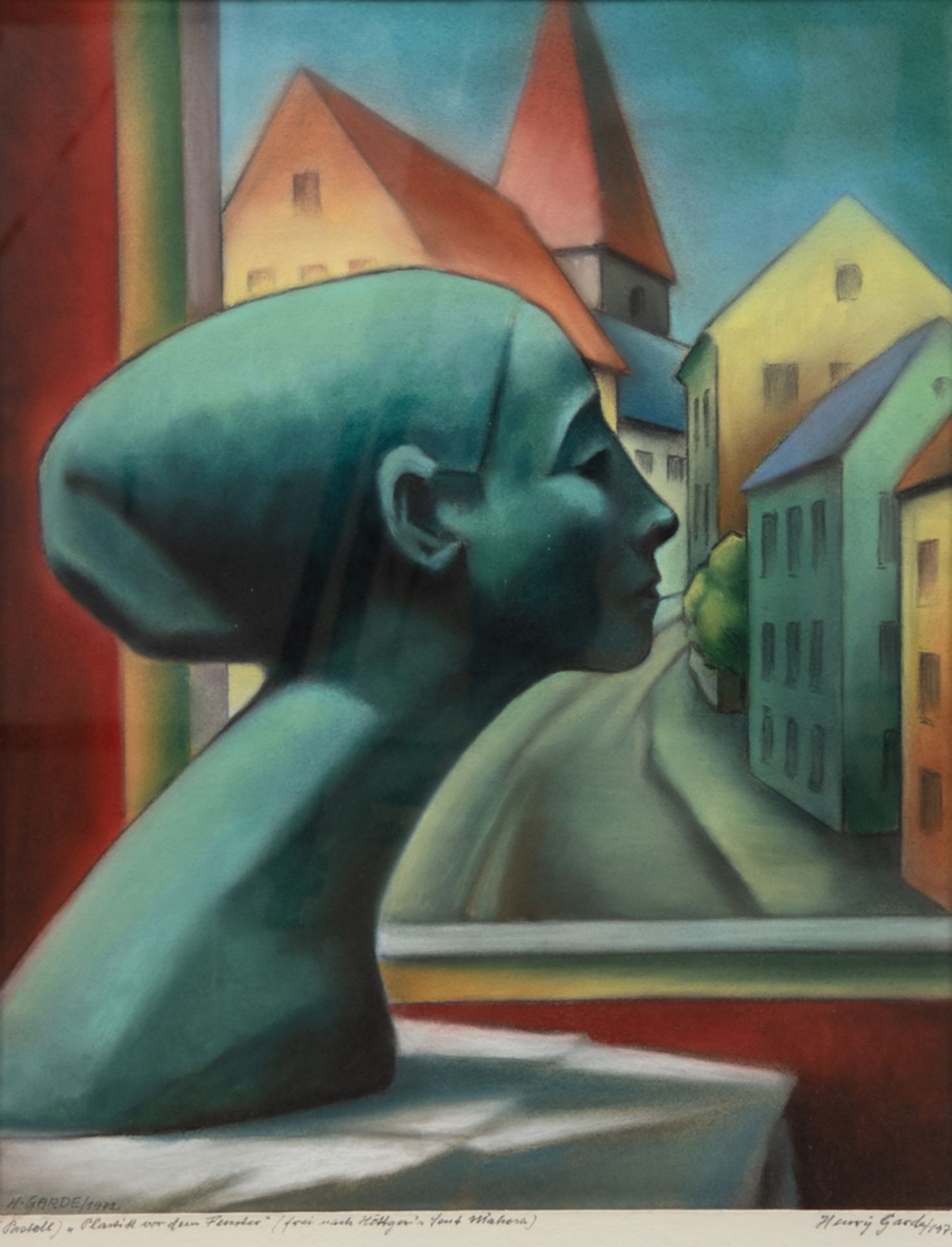 Garde, Henry (1899-1977) "Kopf der Tänzerin Sent M'Ahesa,", Pastell, sign. u.l. auf dem Passepa