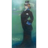 Bloch, Marcel (1882 Paris-1966 ebenda) "Elegante Dame mit Reitgerte", Pastell/ Papier, sign. u.l.,