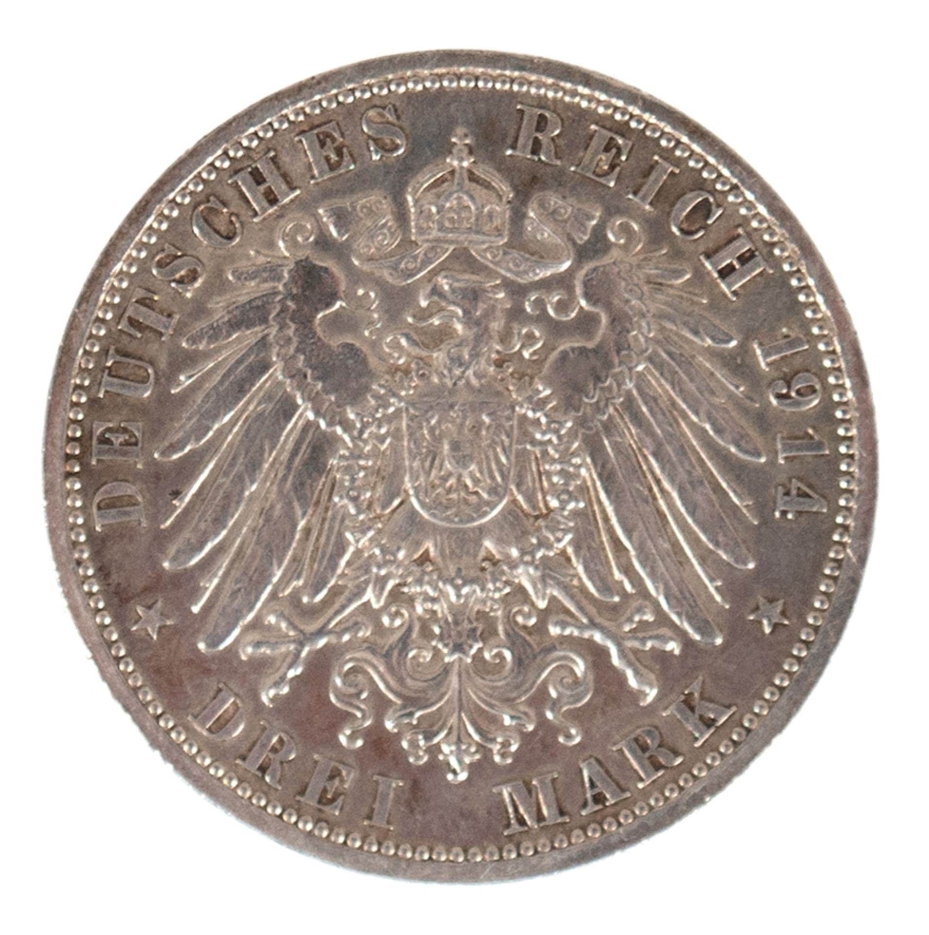 3 Mark, Preussen 1914 A, König und Kaiser von Preussen, polierte Platte, 900er Silber - Image 2 of 2