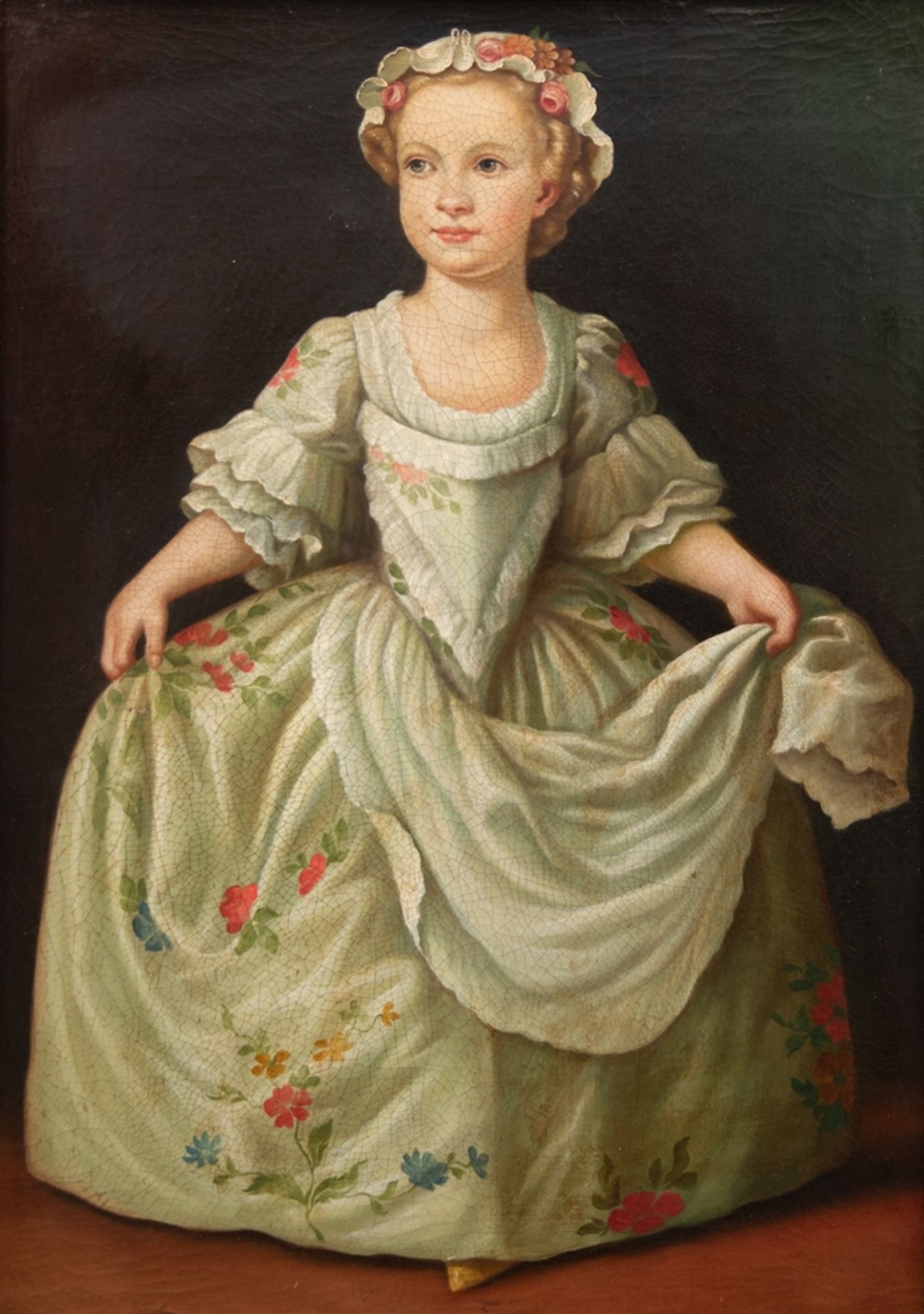 Biedermeier-Maler "Junges Mädchen", Öl/ Lw., unsign., 69x49,5 cm, Rahmen