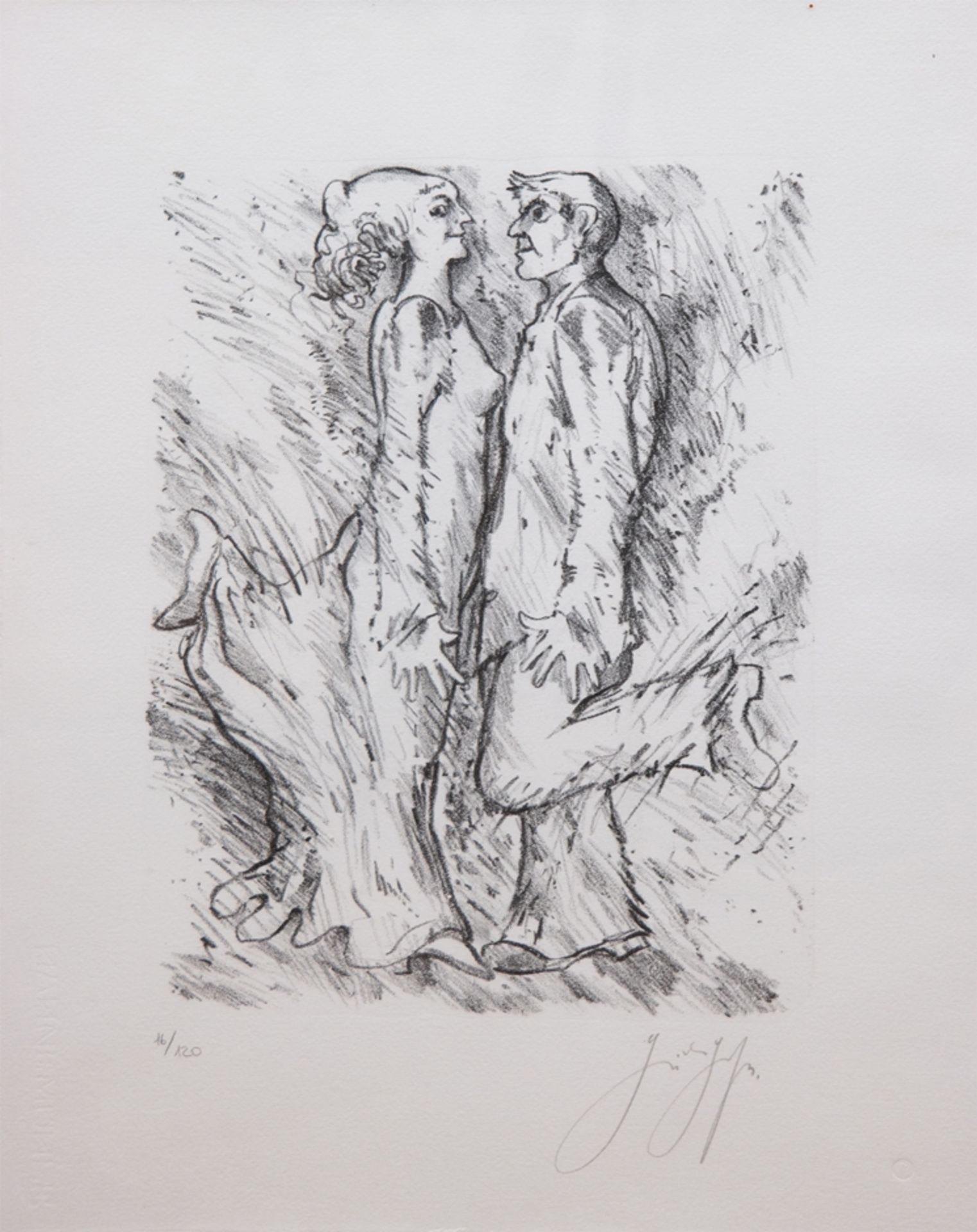 Grass, Günther (1927 Danzig-2015 Lübeck) "Tanzendes Paar", Radierung, sign. u.r., 16/ 120, 54x39 cm