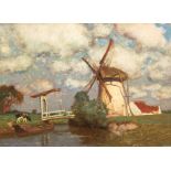 O´Lynch van Town, Karl (1869 Laibach-1942 Genua) "Windmühle auf der Insel Walcheren", Öl/ Hf., sign