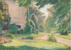 Ter Hell, Willy (1883-1947) "Parklandschaft", Pastell, signiert und datiert '25, 24x33 cm, hinter G