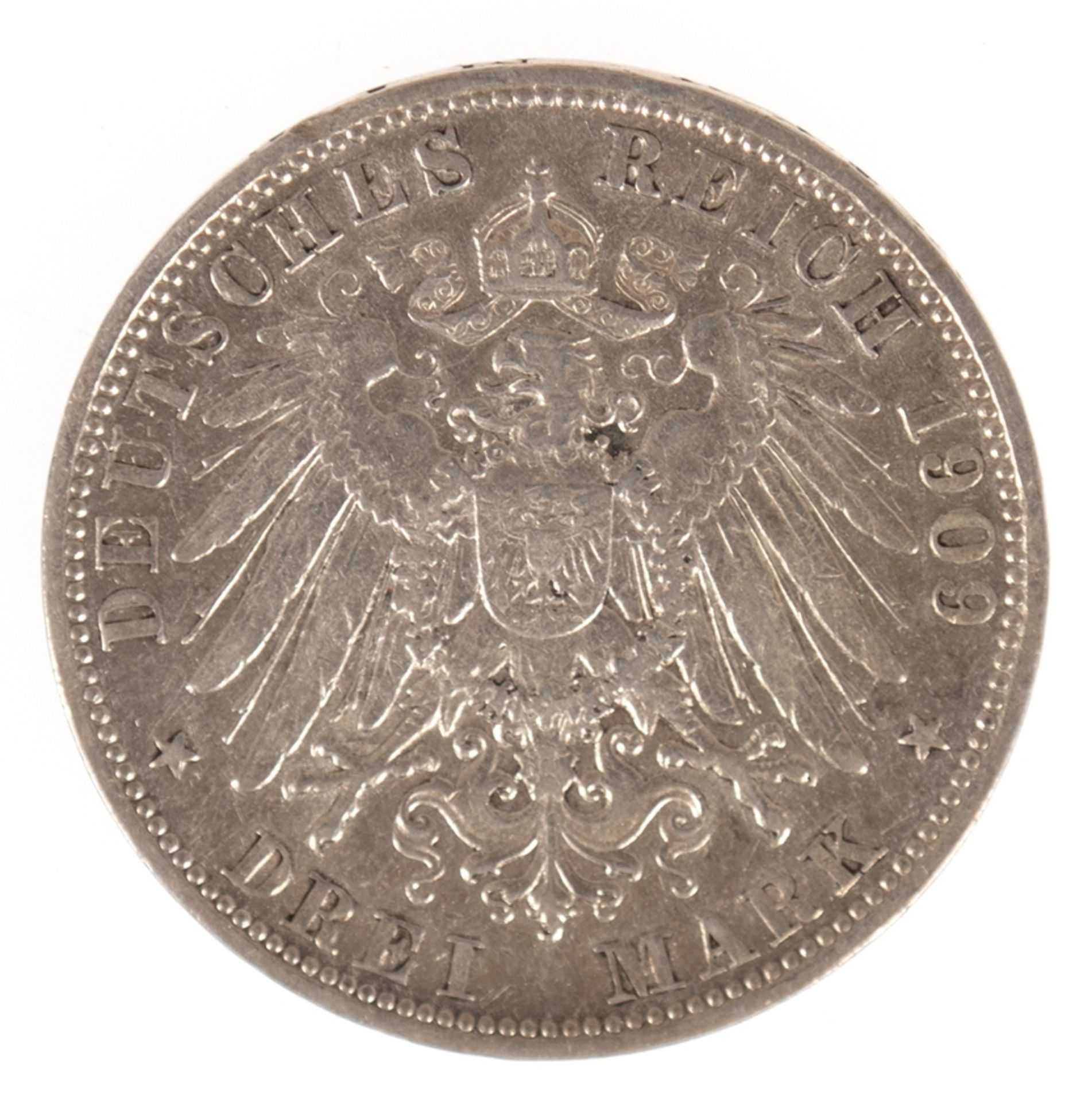 3 Mark, Deutsches Reich 1903 D, Otto König von Bayern, 900er Silber - Image 2 of 2