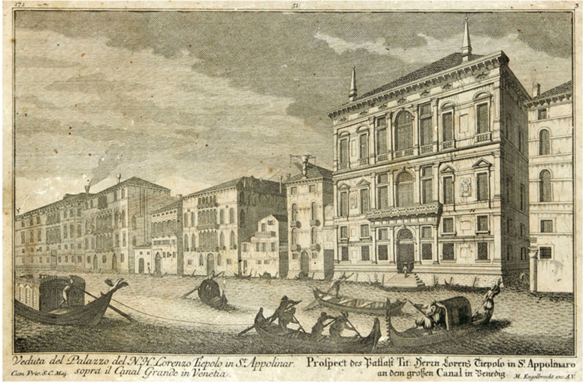 Engelbrecht, Martin (attri. 1684-1756) " Veduta del Palazzo del N. H. Lorenzo Tiepolo in St. Appoli