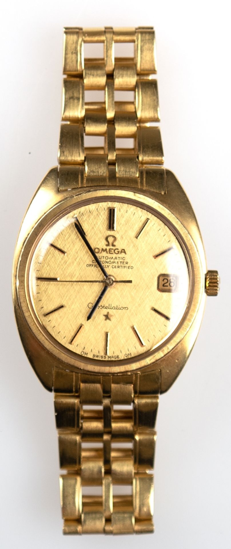 Herrenarmbanduhr "Omega", Automatic, Chronometer, Oficially Certified, Constellation, 750er GG, gol