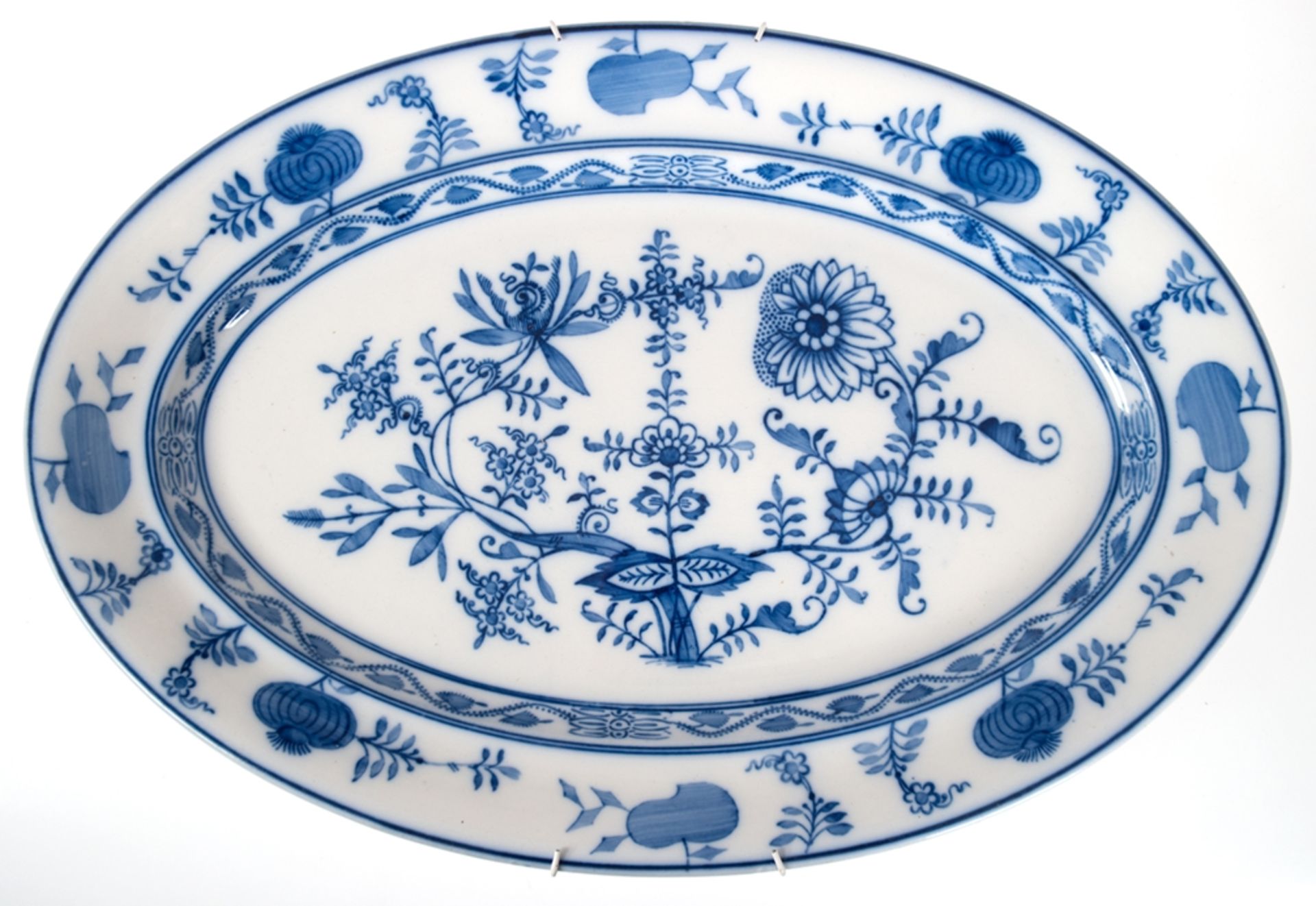 Große Platte, oval, Villeroy & Boch Dresden, um 1900, Zwiebelmuster, 52x35 cm