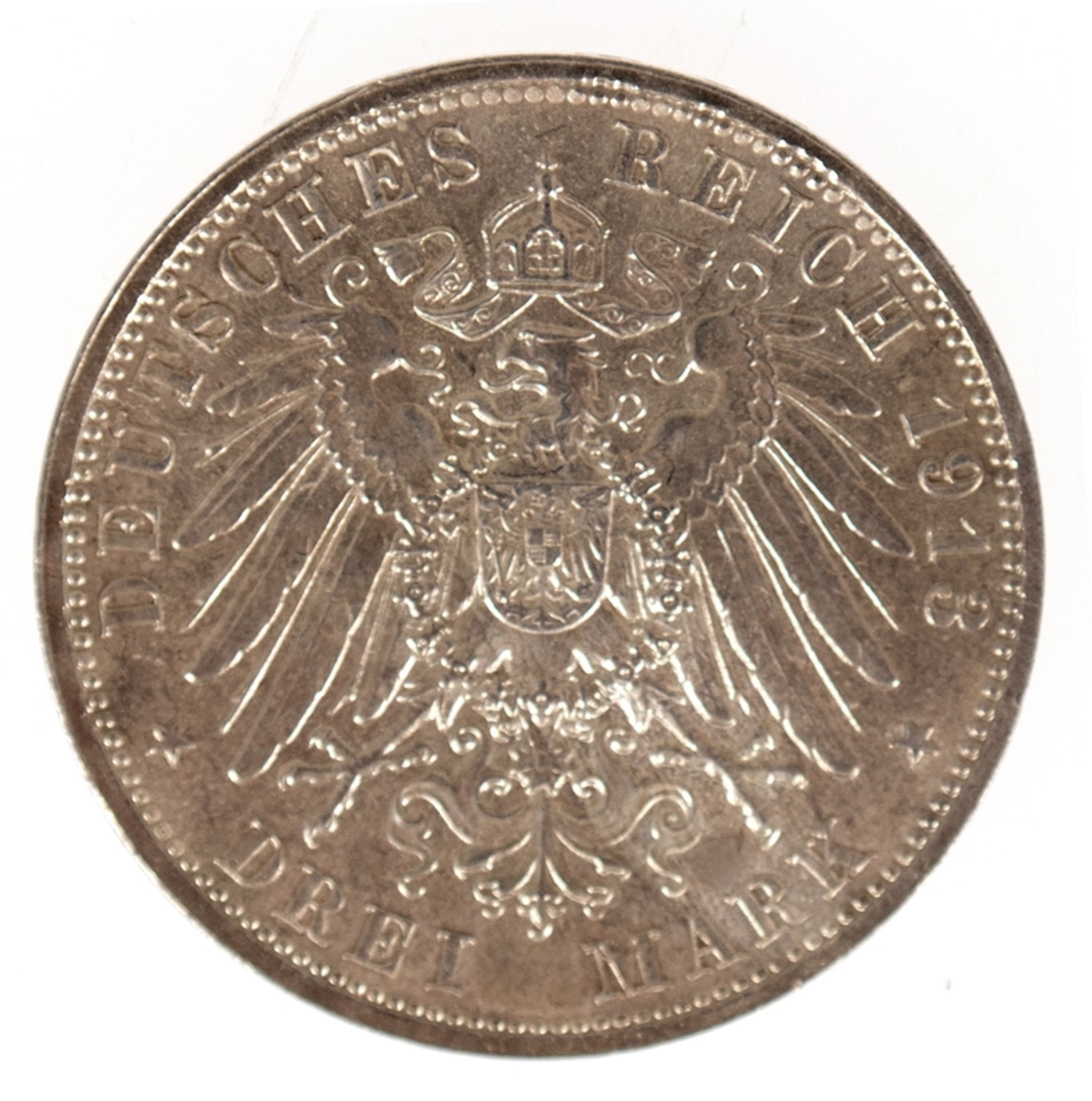 3 Mark, Preussen 1913 E, Völkerschlachtdenkmal, 900er Silber - Bild 2 aus 2