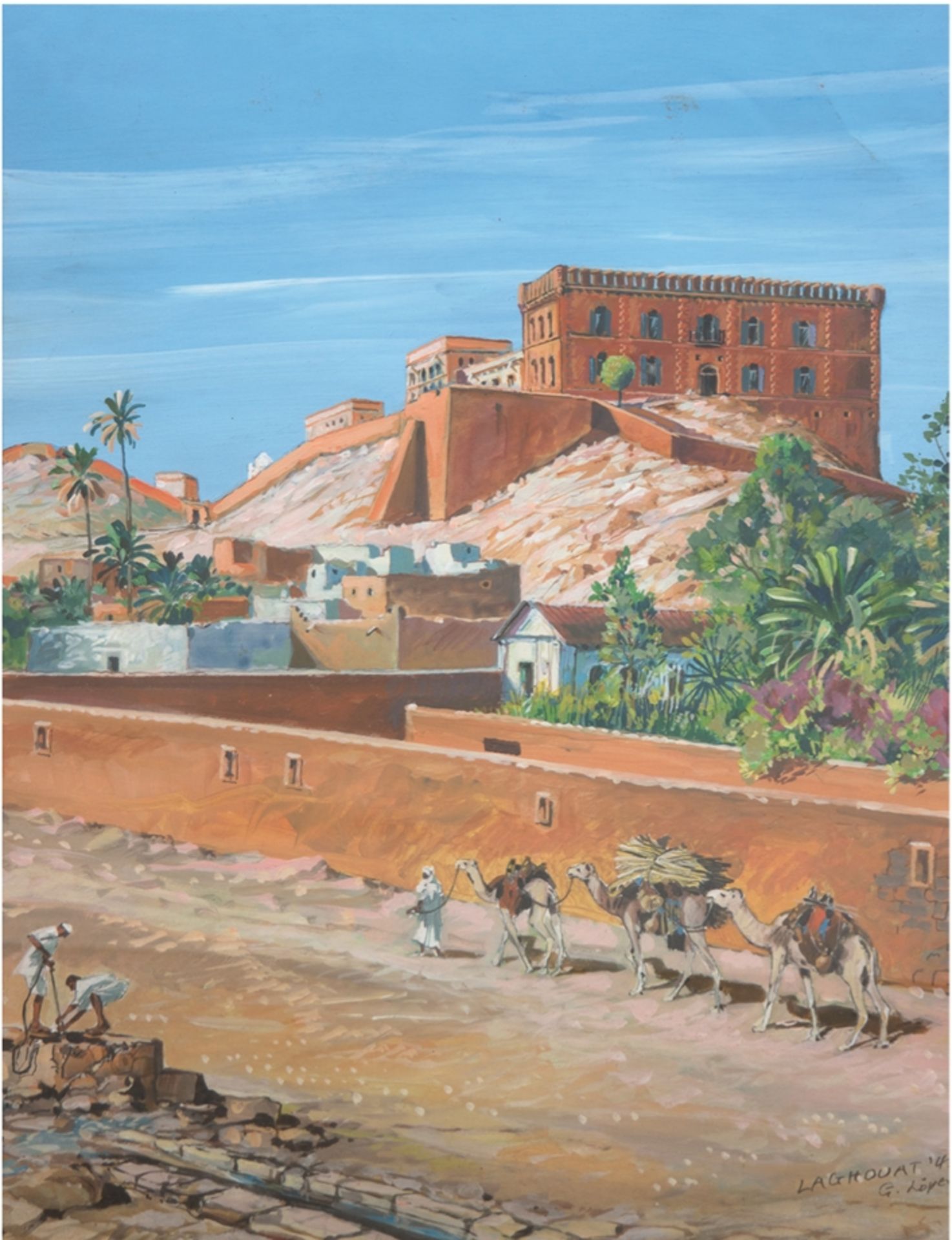 Löper, Günter (1916-1993) "Laghouat-Ansicht der nordalgerischen Stadt Laghouat am Nordrand der Saha