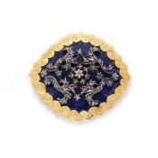 Brosche / Schuhschnalle. 18 K GG (geprüft)