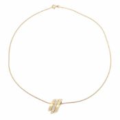 Kette mit Anhänger. 14 K GG, Marken (14K, 585)