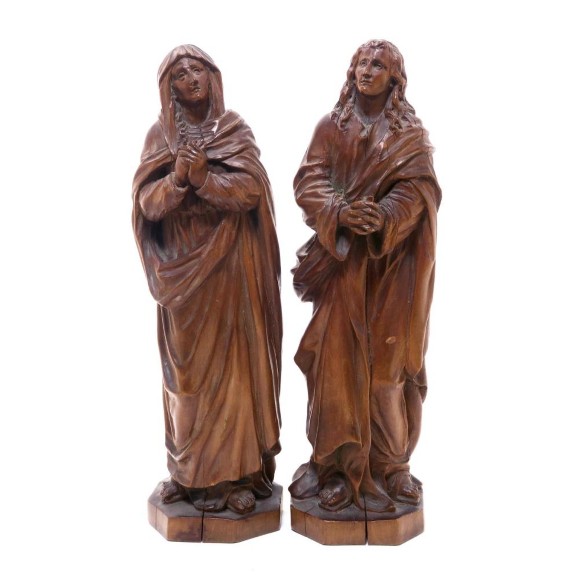 Johannes und Muttergottes. Holz, geschnitzt