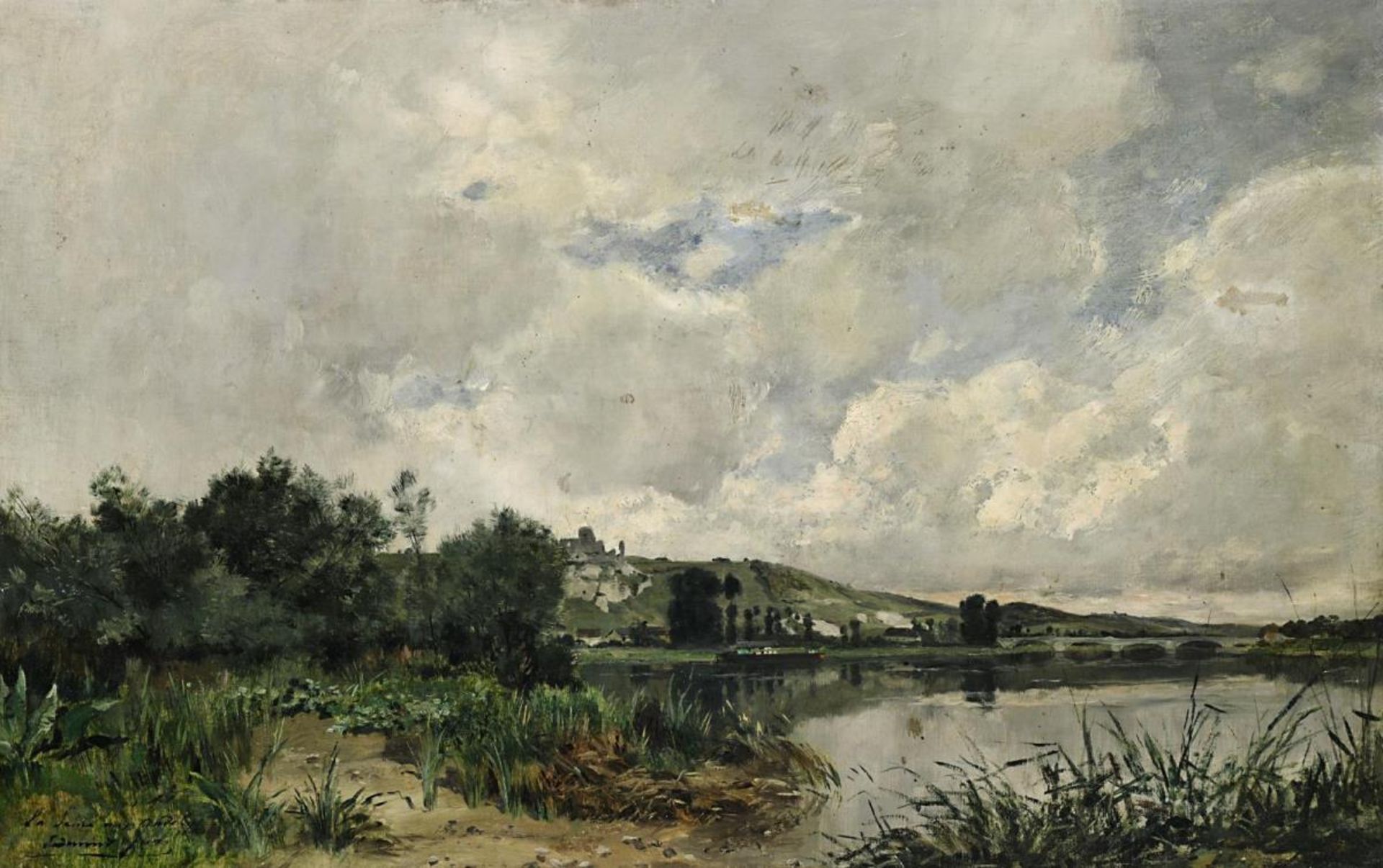 YON, EDMOND CHARLES JOSEPH. La Seine aux Andelys. Öl auf Lwd.