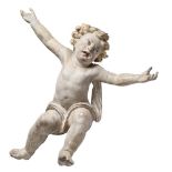 Putto. Holz, geschnitzt, Reste von Farbfassung