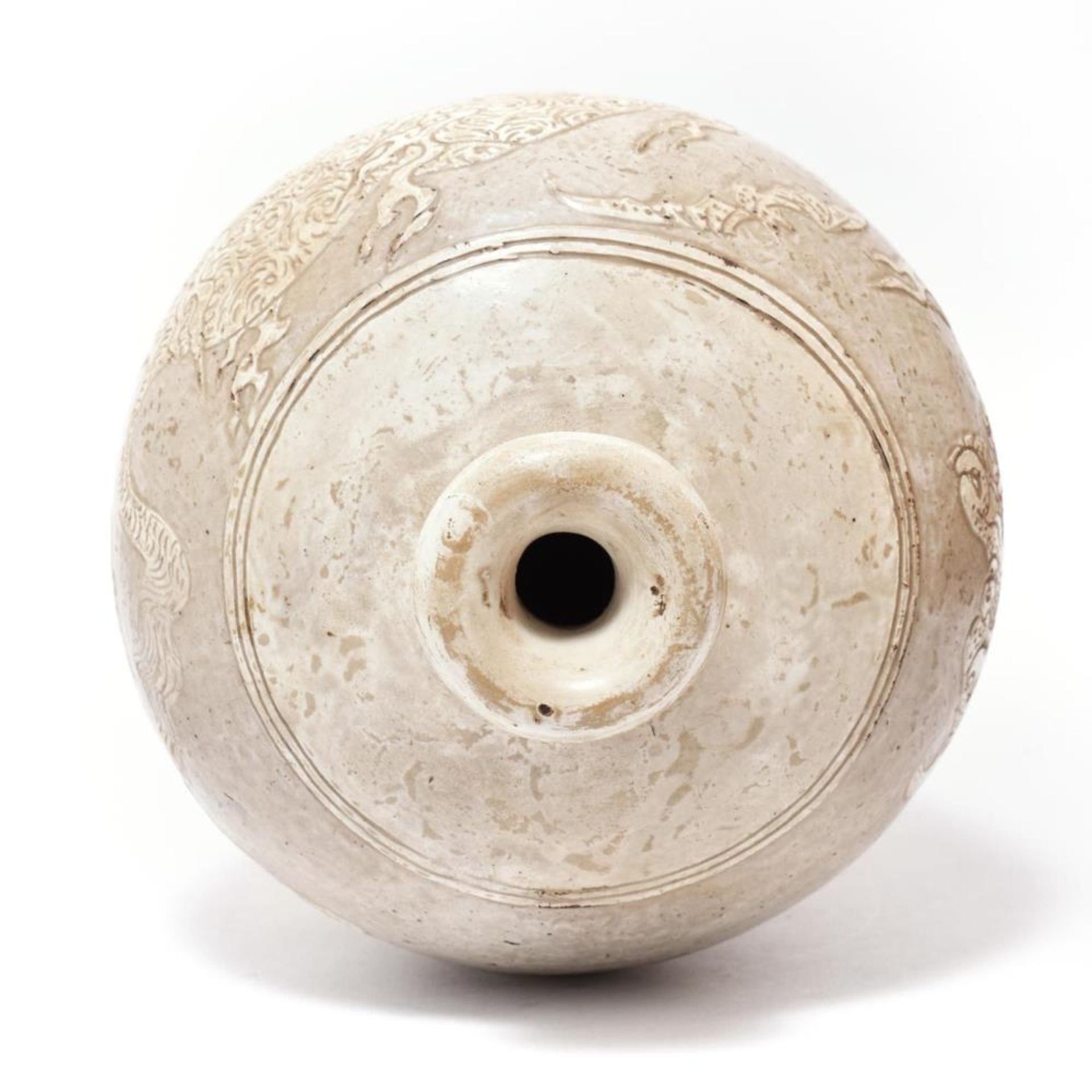 Vase. Keramik, grau-weiß glasiert. - Bild 4 aus 5