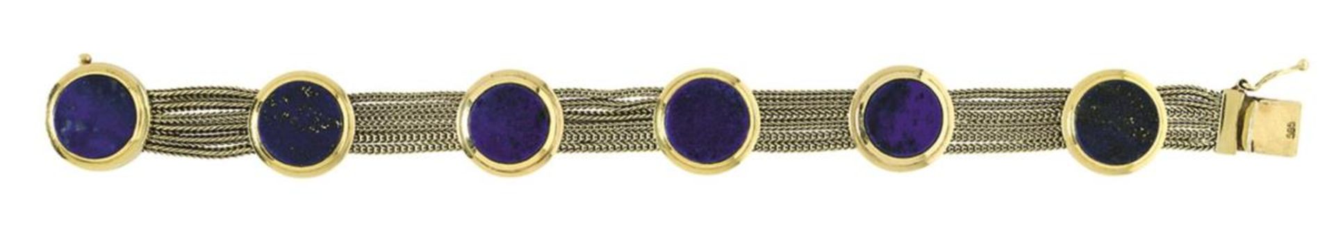 Armband. Um 1965 | 14 K GG, Marke.