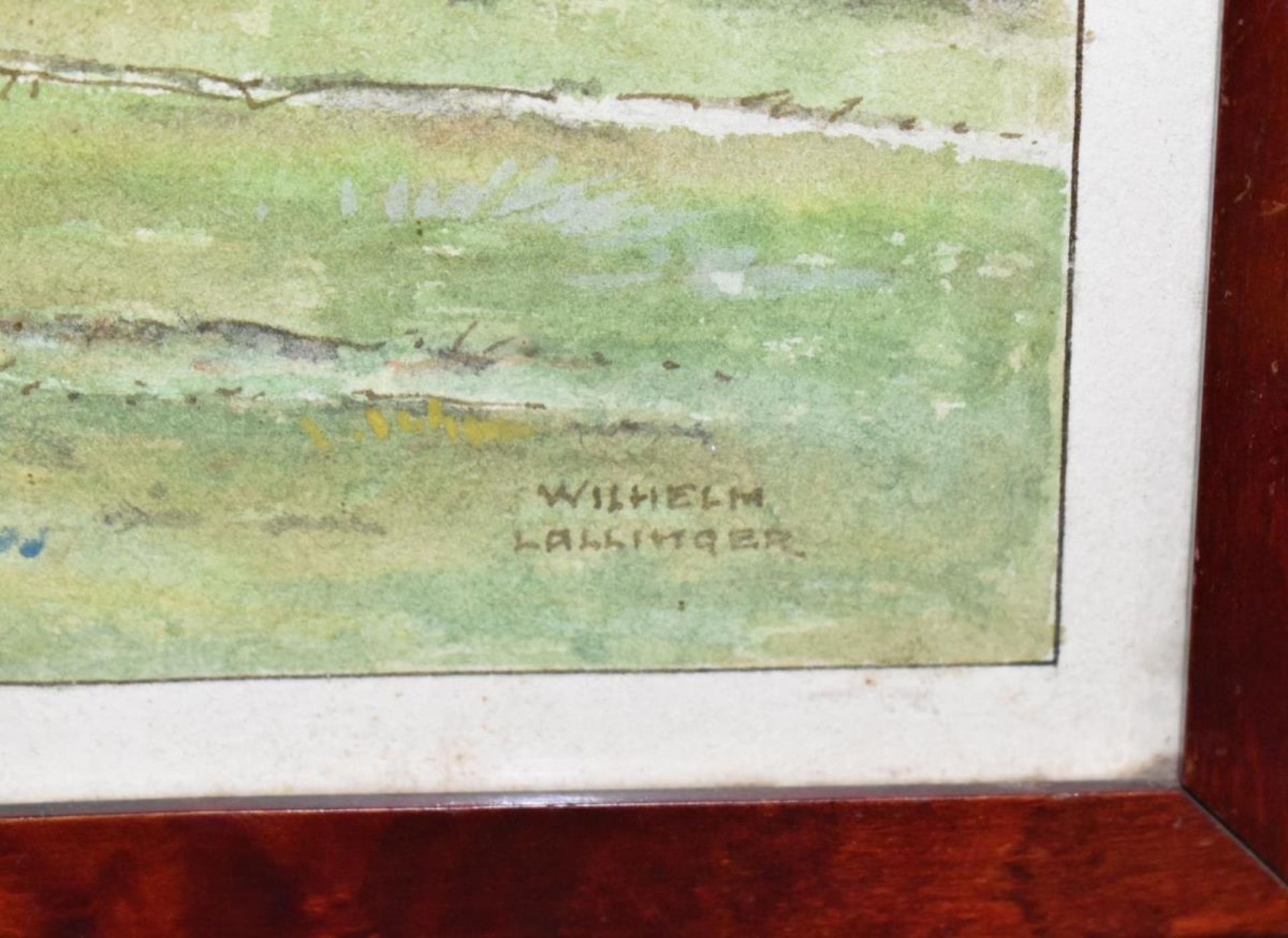 LALLINGER, WILHELM. Bauer in der Au. Federzeichnung und Aquarell. - Image 2 of 2