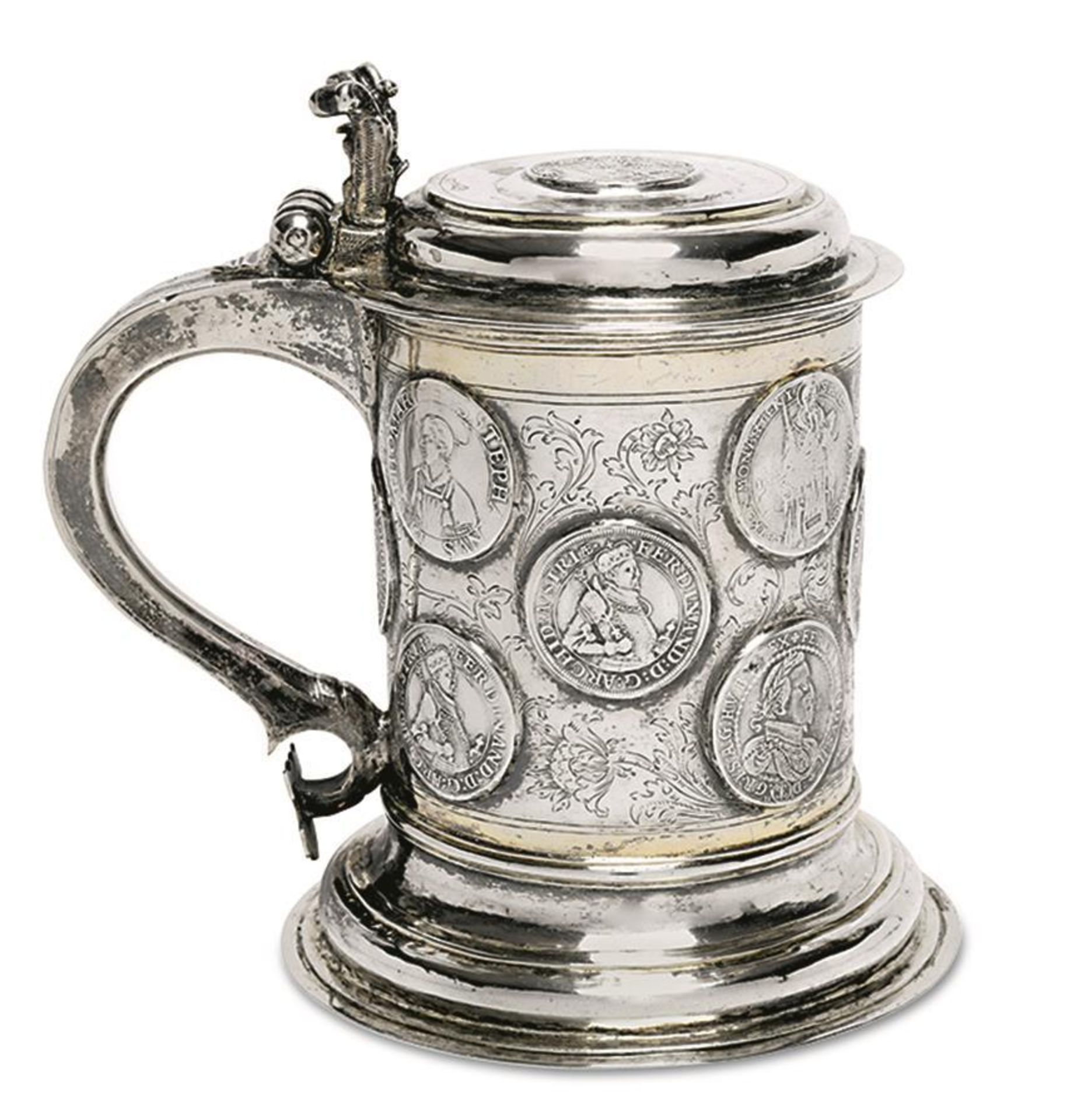 Münzdeckelhumpen. Tilsit, um 1700 | Silber, tlw. vergoldet. - Image 2 of 3
