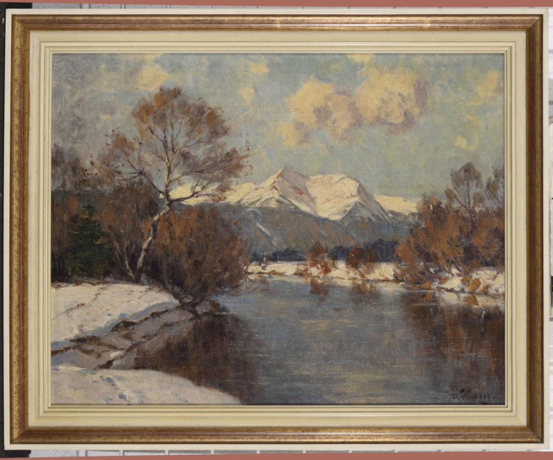 CURRY, ROBERT FRANZ. Winterlandschaft. Öl auf Lwd. auf Karton. - Bild 3 aus 3