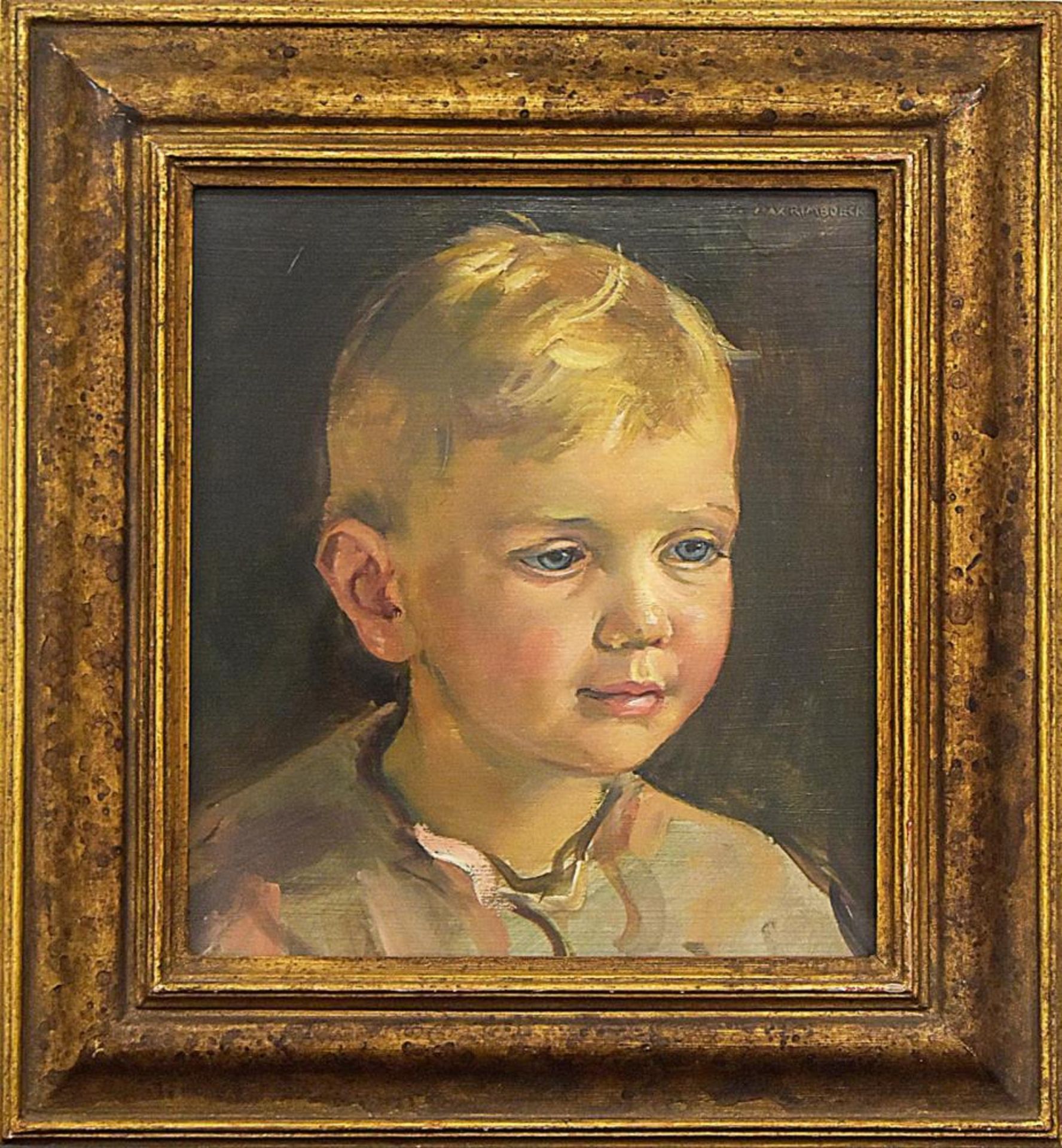 RIMBOECK, MAX. Kinderporträt. Öl/Holz.