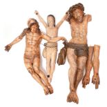 Drei Christus-Korpusse. Volkskunst u.a. | Holz, geschnitzt, Farbfassung.