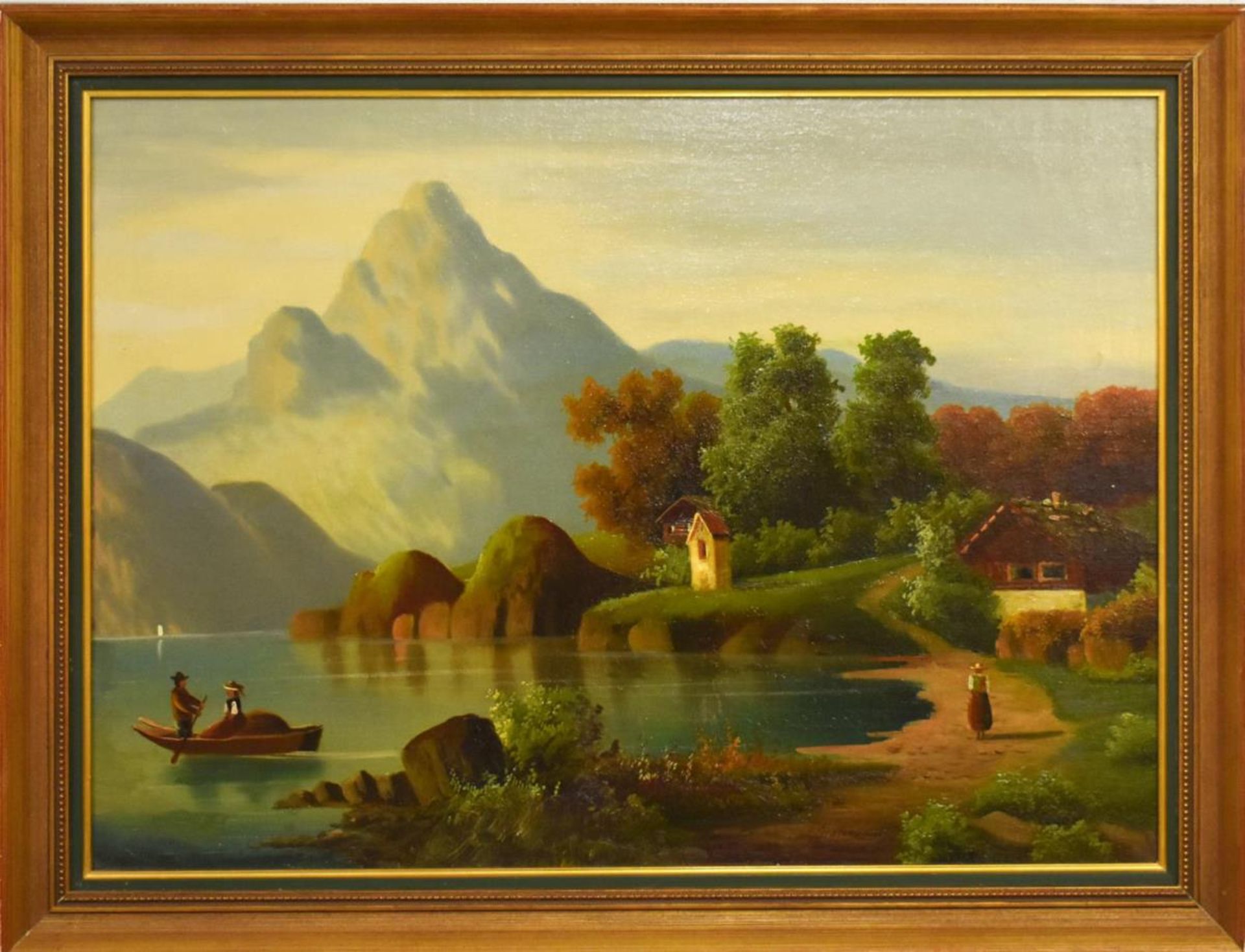 FORSTMANN, ARNOLD. Landschaft mit See. Öl/Lwd./Holz.