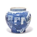Großer Cachepot. Wohl China | Keramik, Blaudekor.