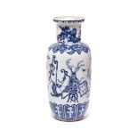 Rouleau-Vase. Wohl China | Porzellan, Blaudekor.