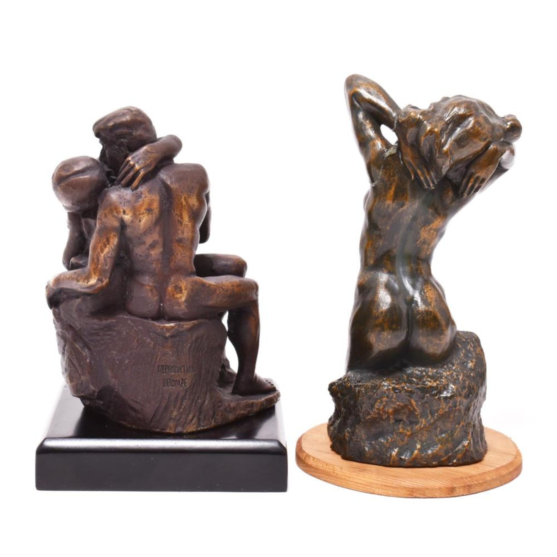 Der Kuss / La Toilette de Venus. Reproduktionen nach Auguste Rodin | Bronze bzw. wohl Masse, bronzie - Bild 2 aus 3